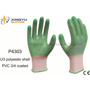 U3 Shell PVC 3/4 Luva de trabalho de segurança revestida (P4303)